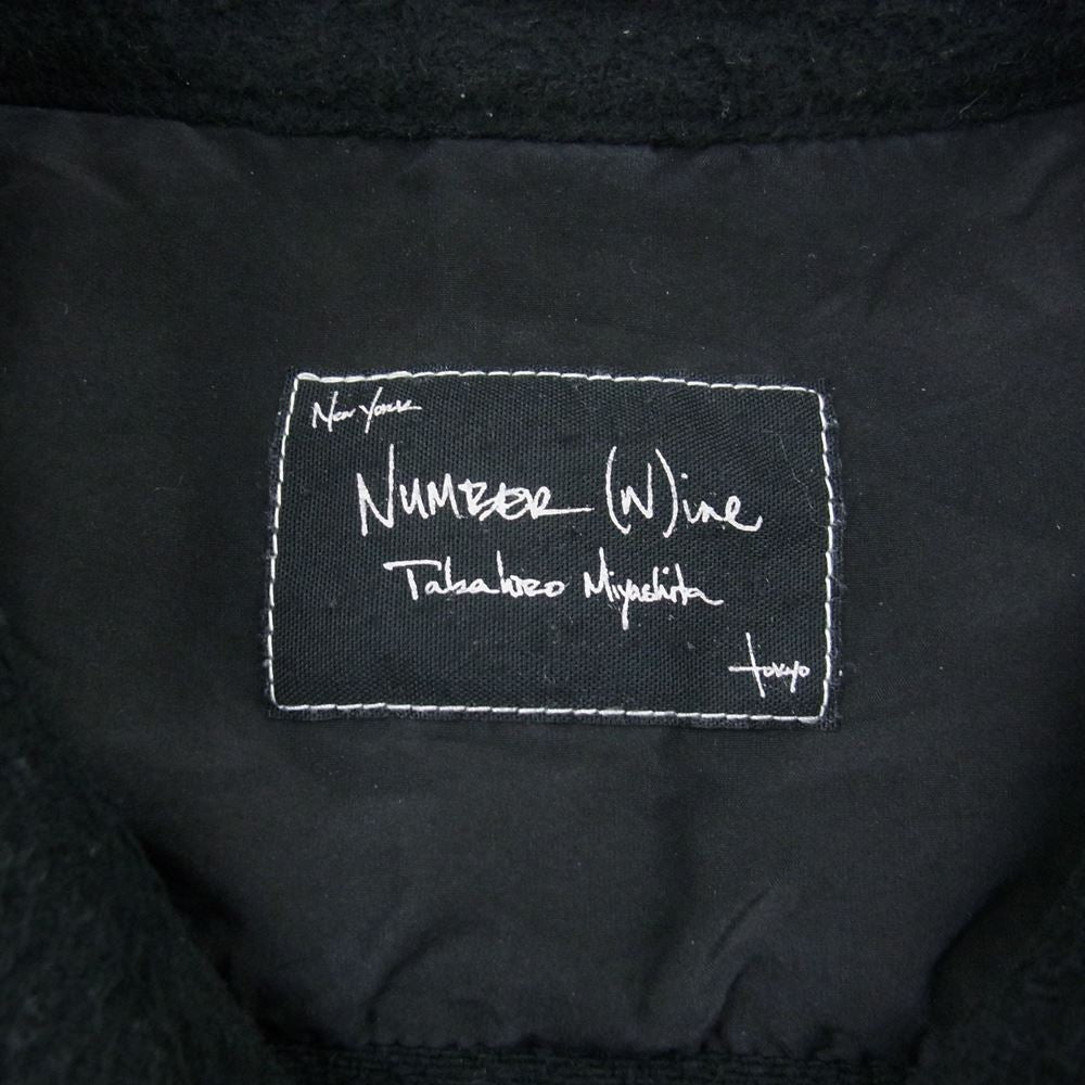 NUMBER(N)INE ナンバーナイン 05AW ハイストリート期 宮下貴裕 本人期 THS刺繍 ネップ加工 フランネル 長袖シャツ  ブラック系 3【中古】