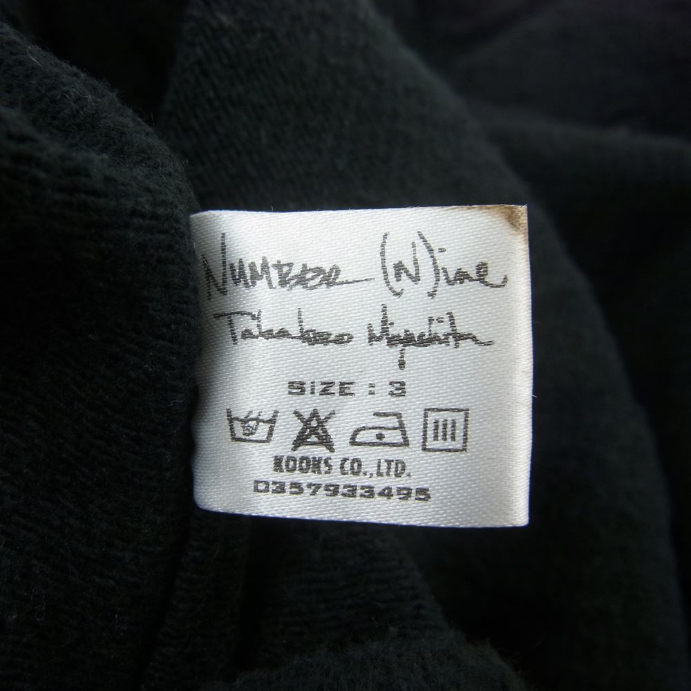 NUMBER(N)INE ナンバーナイン 05AW ハイストリート期 宮下貴裕 本人期 THS刺繍 ネップ加工 フランネル 長袖シャツ  ブラック系 3【中古】