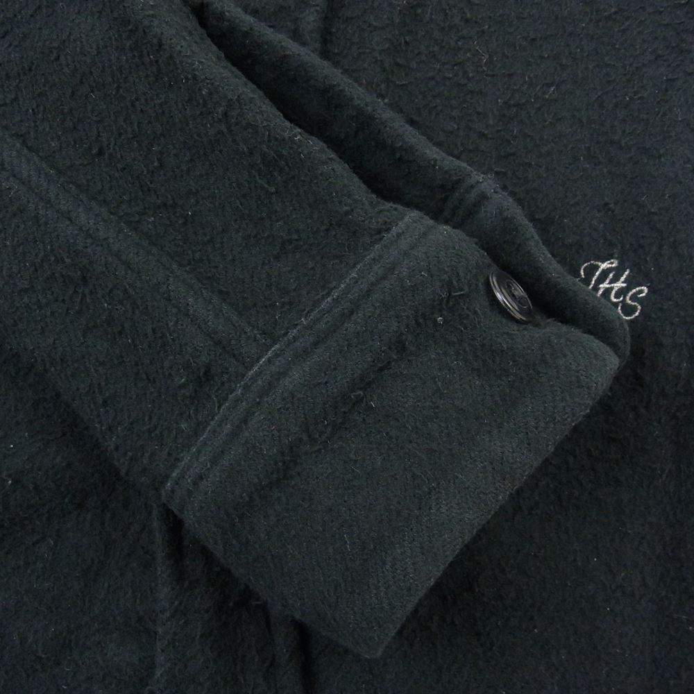 NUMBER(N)INE ナンバーナイン 05AW ハイストリート期 宮下貴裕 本人期 THS刺繍 ネップ加工 フランネル 長袖シャツ  ブラック系 3【中古】