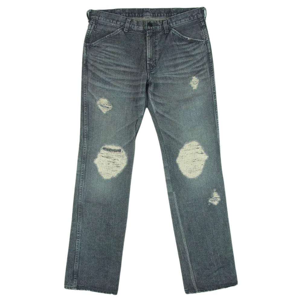 NUMBER(N)INE ナンバーナイン 03AW カート期 宮下貴裕 本人期 ダメージ加工 リペア グランジ デニム パンツ グレー系 3【中古】