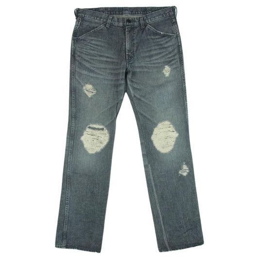 NUMBER(N)INE ナンバーナイン 03AW カート期 宮下貴裕 本人期 ダメージ加工 リペア グランジ デニム パンツ グレー系 3【中古】