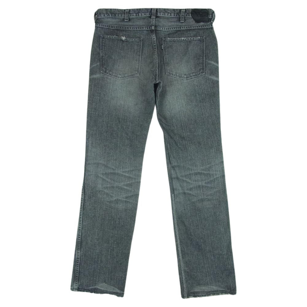 NUMBER(N)INE ナンバーナイン 03AW カート期 宮下貴裕 本人期 ダメージ加工 リペア グランジ デニム パンツ グレー系 3【中古】