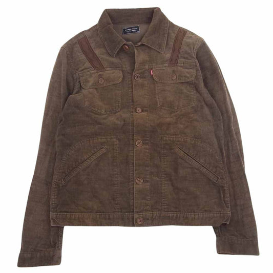 NUMBER(N)INE ナンバーナイン 03AW カート期 宮下貴裕 本人期 PAIN コーデュロイ ニット切替 ウッドボタン トラッカージャケット ブラウン系 3【中古】