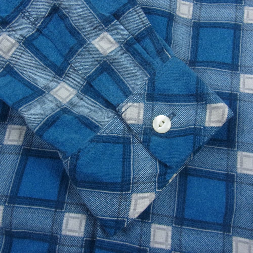 NUMBER(N)INE ナンバーナイン 03AW カート期 宮下貴裕 本人期 転写 プリントチェック ネルシャツ 長袖 ブルー系 3【中古】