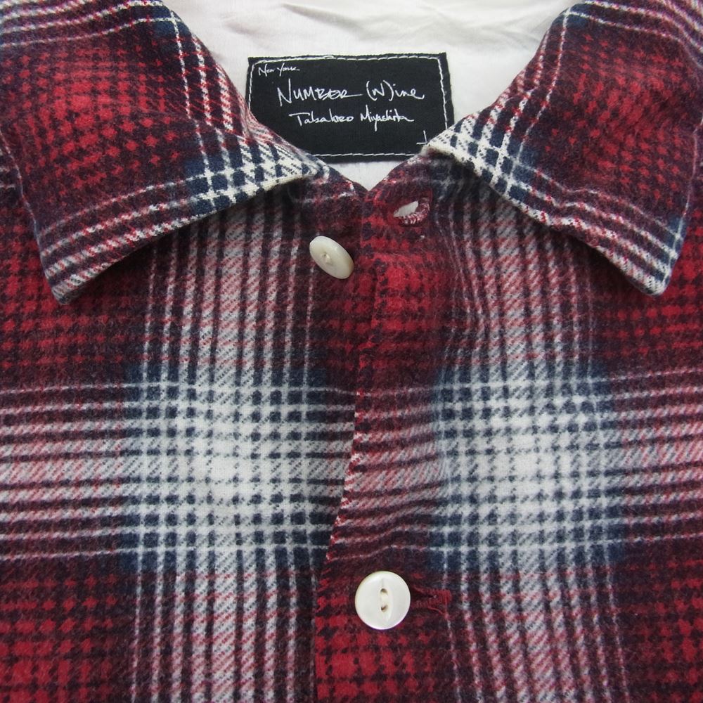 NUMBER(N)INE ナンバーナイン 03AW カート期 TOUCH ME I'M SICK～A NEW MORNING期 宮下貴裕 本人期 サイントチェック ネルシャツ 長袖 レッド系 3【中古】