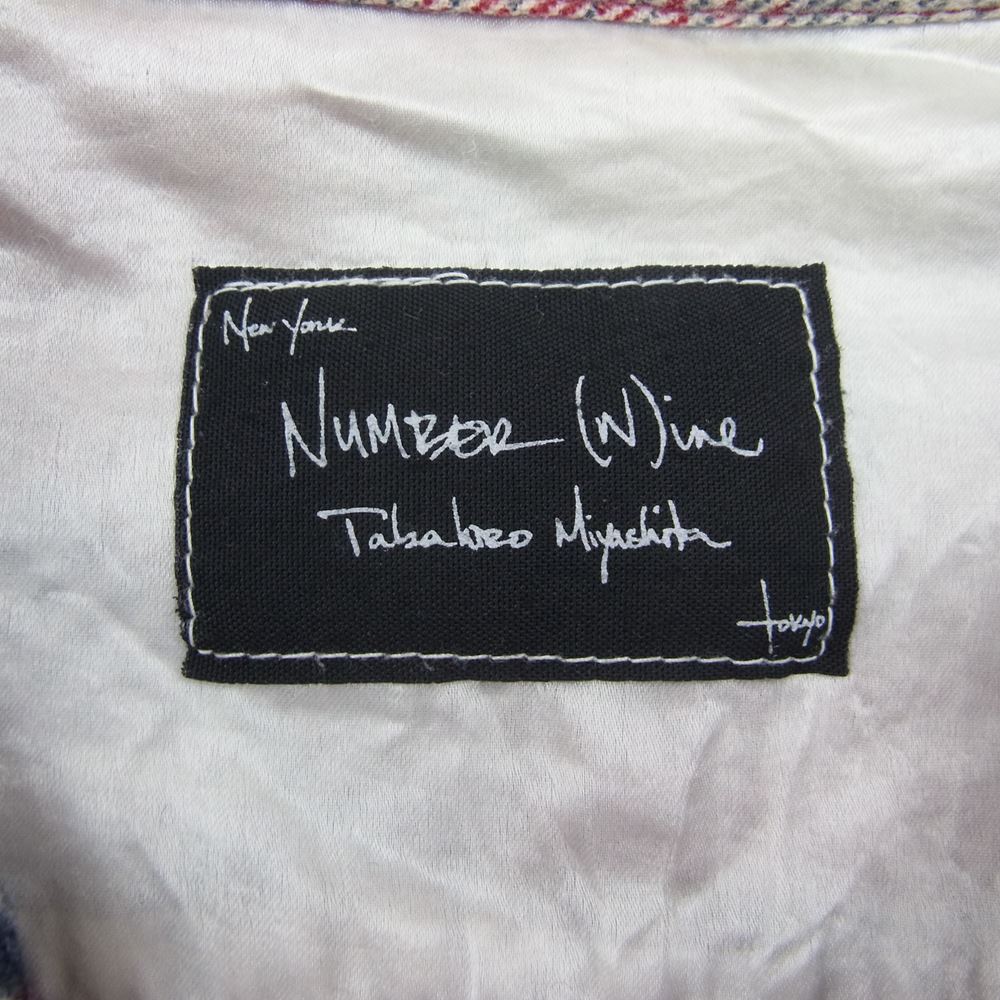 NUMBER(N)INE ナンバーナイン 03AW カート期 TOUCH ME I'M SICK～A NEW MORNING期 宮下貴裕 本人期 サイントチェック ネルシャツ 長袖 レッド系 3【中古】