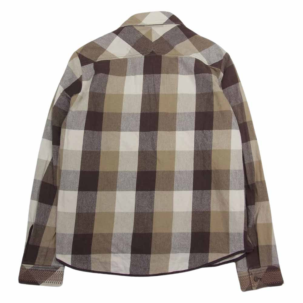 NUMBER(N)INE ナンバーナイン 02AW ジョージ期 宮下貴裕 本人期 ブロックチェック ネルシャツ 長袖 ブラウン系 ベージュ系 3【中古】