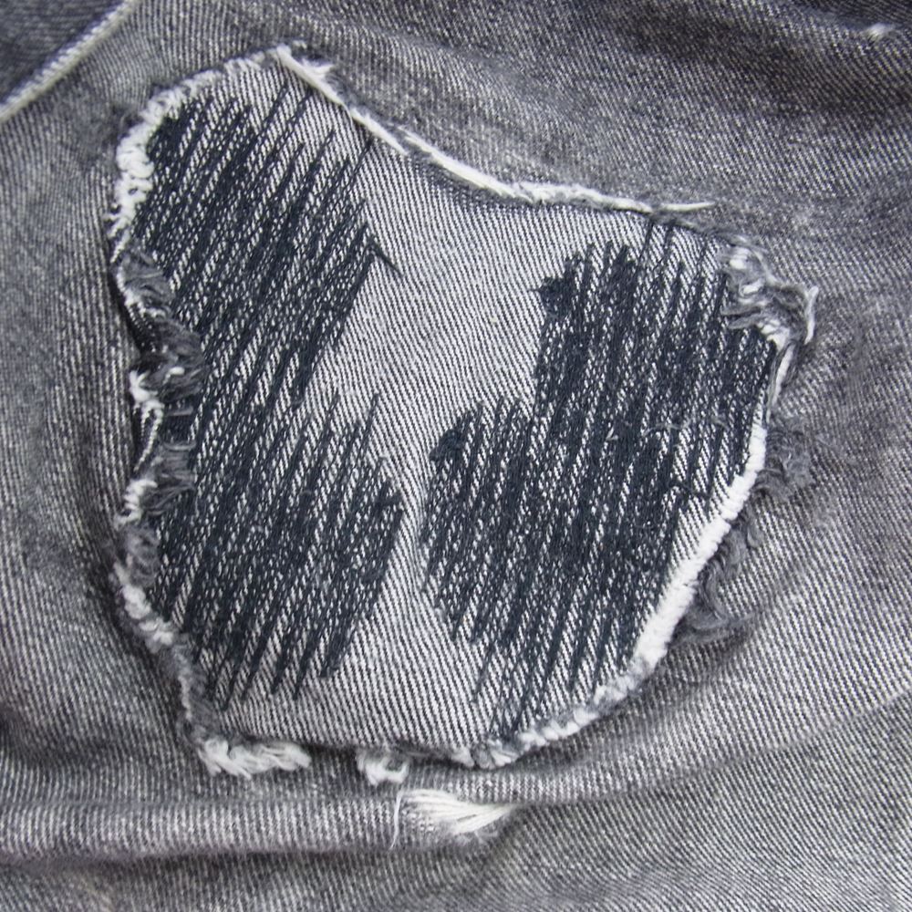 NUMBER(N)INE ナンバーナイン 01AW STANDARD期 宮下貴裕 本人期 スタンダード グランジ デニム ペイント ririジップ パンツ グレー系 3【中古】