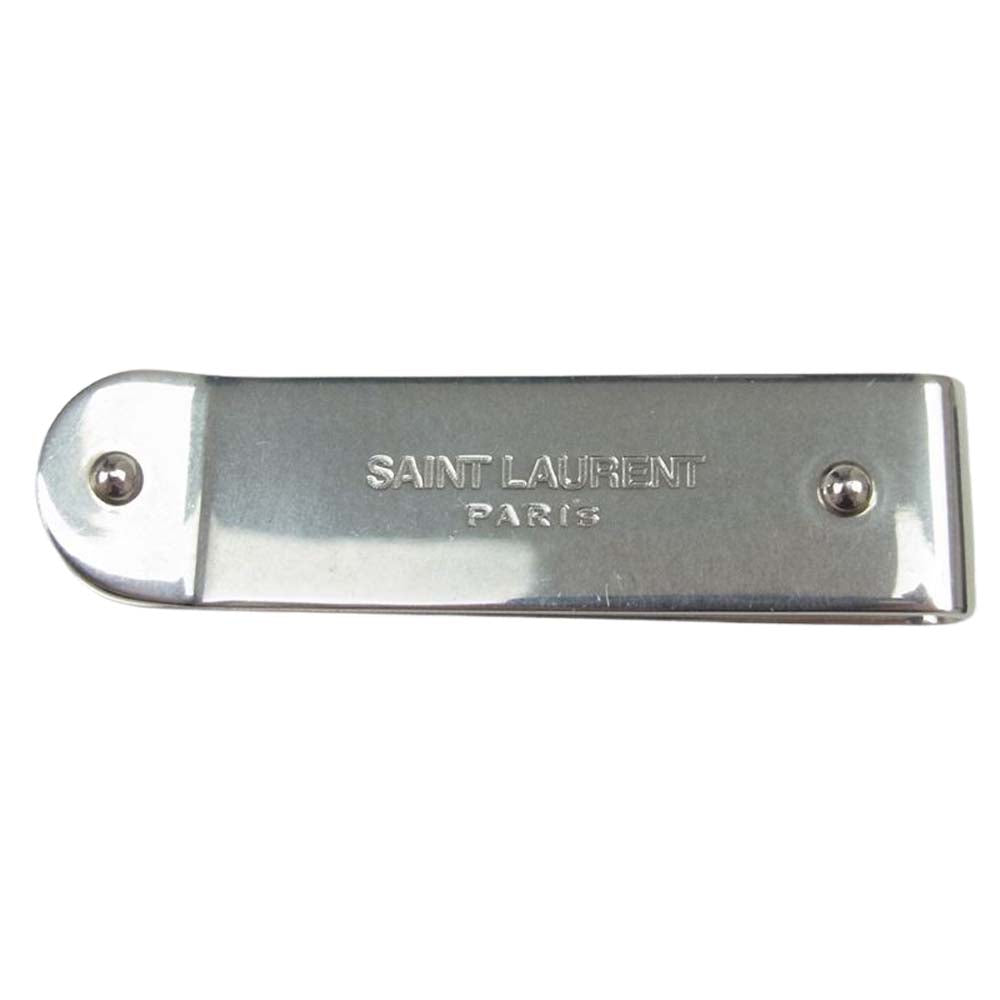SAINT LAURENT サンローラン ID ロゴ ビルクリップ マネークリップ シルバー系【中古】