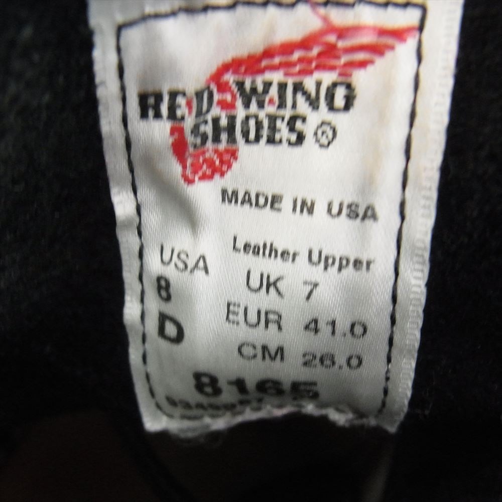 RED WING レッドウィング 8165 CLASSIC ROUND クラシック ラウンド ワーク ブーツ ブラック系 26cm【中古】