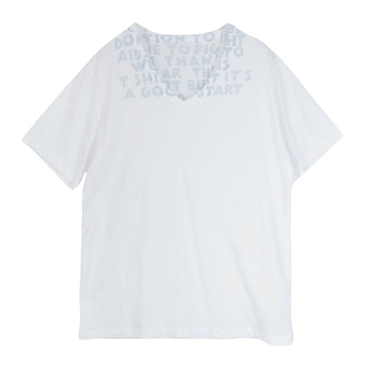 MAISON MARGIELA メゾンマルジェラ 18SS S30GJ0006 AIDS Charity エイズ チャリティー Tシャツ ホワイト系 M【中古】