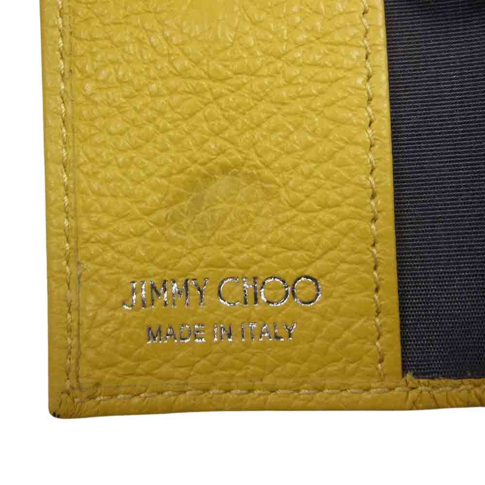 JIMMY CHOO ジミーチュウ UUF 000738 SOFT GRAINY CALF W/SRARS スター スタッズ キーケース イエロー系【中古】