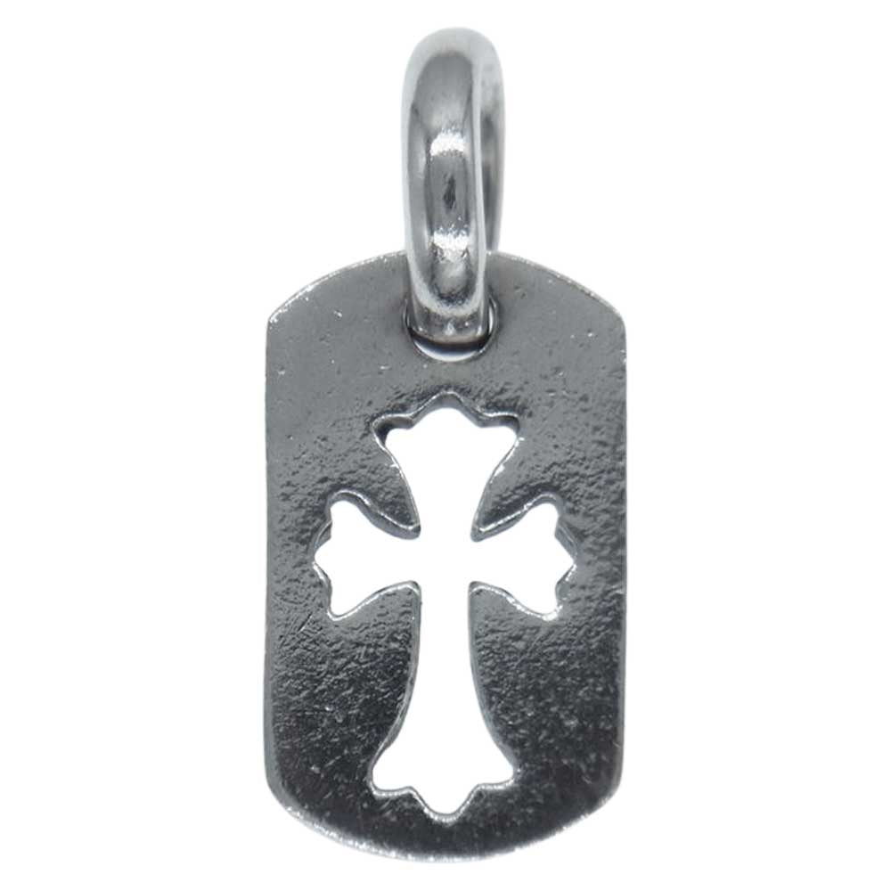 CHROME HEARTS クロムハーツ（原本無） DT TNY CO CRS タイニー カット アウト クロス ドッグタグ チャーム ネックレストップ ペンダントトップ シルバー系【中古】