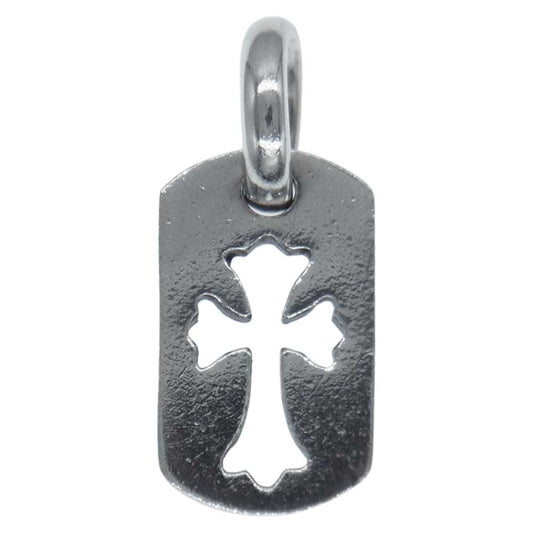 CHROME HEARTS クロムハーツ（原本無） DT TNY CO CRS タイニー カット アウト クロス ドッグタグ チャーム ネックレストップ ペンダントトップ シルバー系【中古】