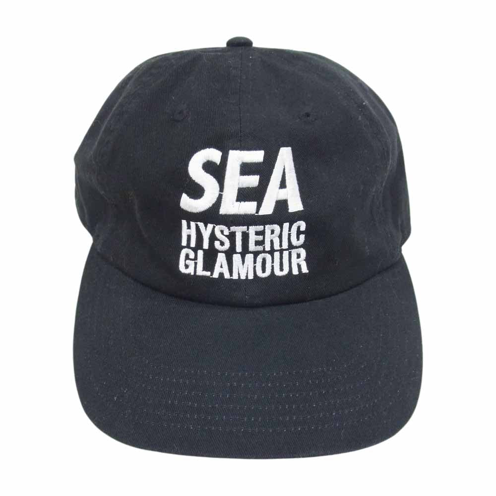 HYSTERIC GLAMOUR ヒステリックグラマー WDS-HYS-06 × WIND AND SEA ウィンダンシー ロゴ キャップ ブラック系【中古】