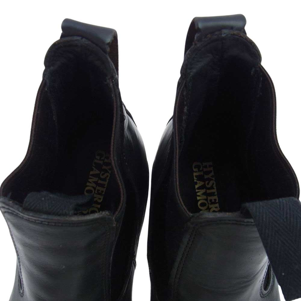HYSTERIC GLAMOUR ヒステリックグラマー 81584-01 Vibramソール サイドゴア レザー ブーツ ブラック系 7.5E【中古】