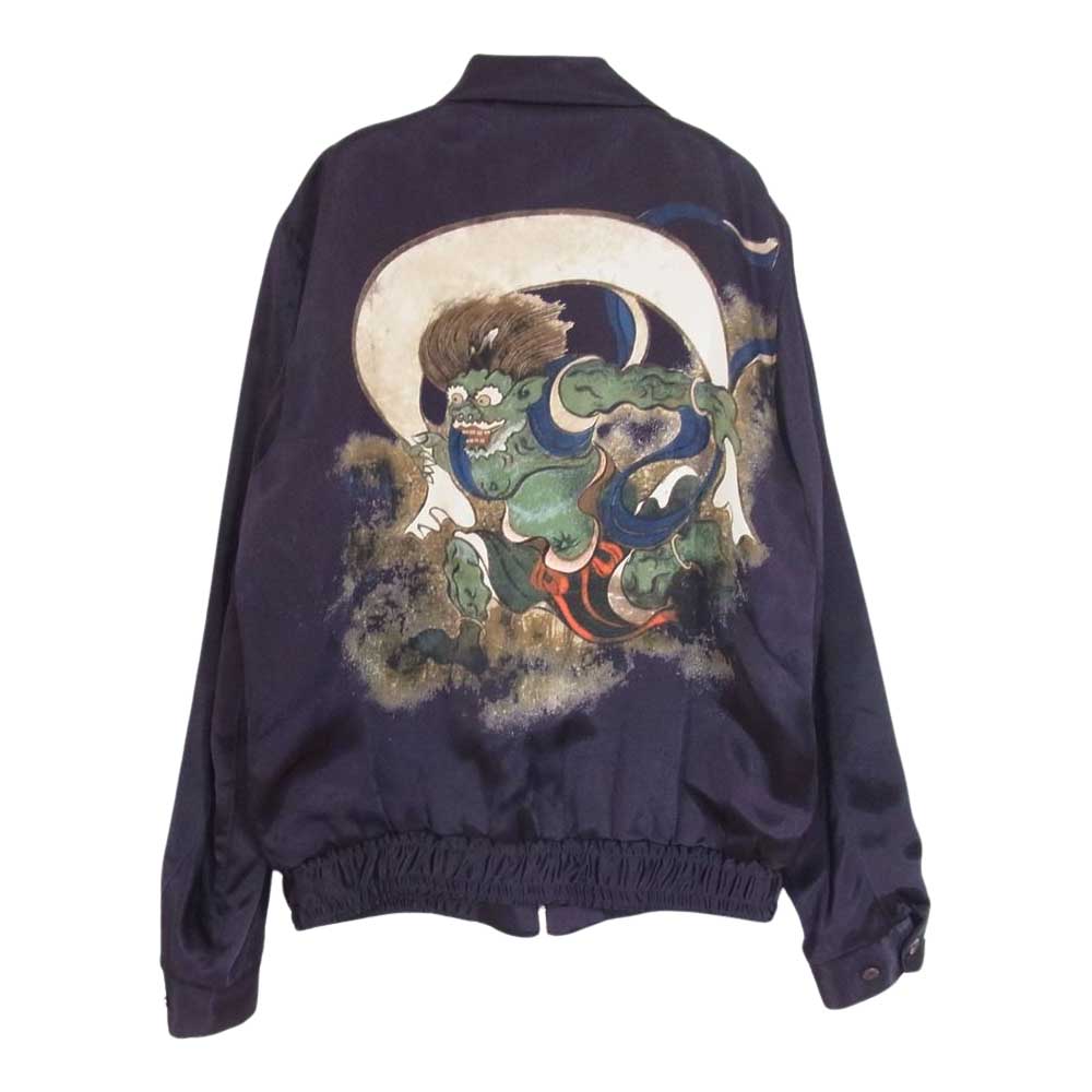 HYSTERIC GLAMOUR ヒステリックグラマー 02201AB10 風神雷神柄 スーベニア レーヨン ジャケット パープル系 S【美品】【中古】
