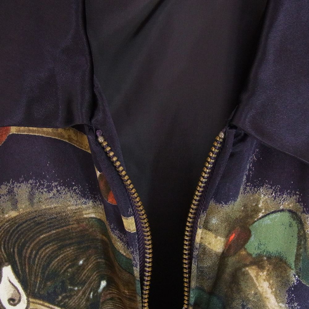 HYSTERIC GLAMOUR ヒステリックグラマー 02201AB10 風神雷神柄 スーベニア レーヨン ジャケット パープル系 S【美品】【中古】