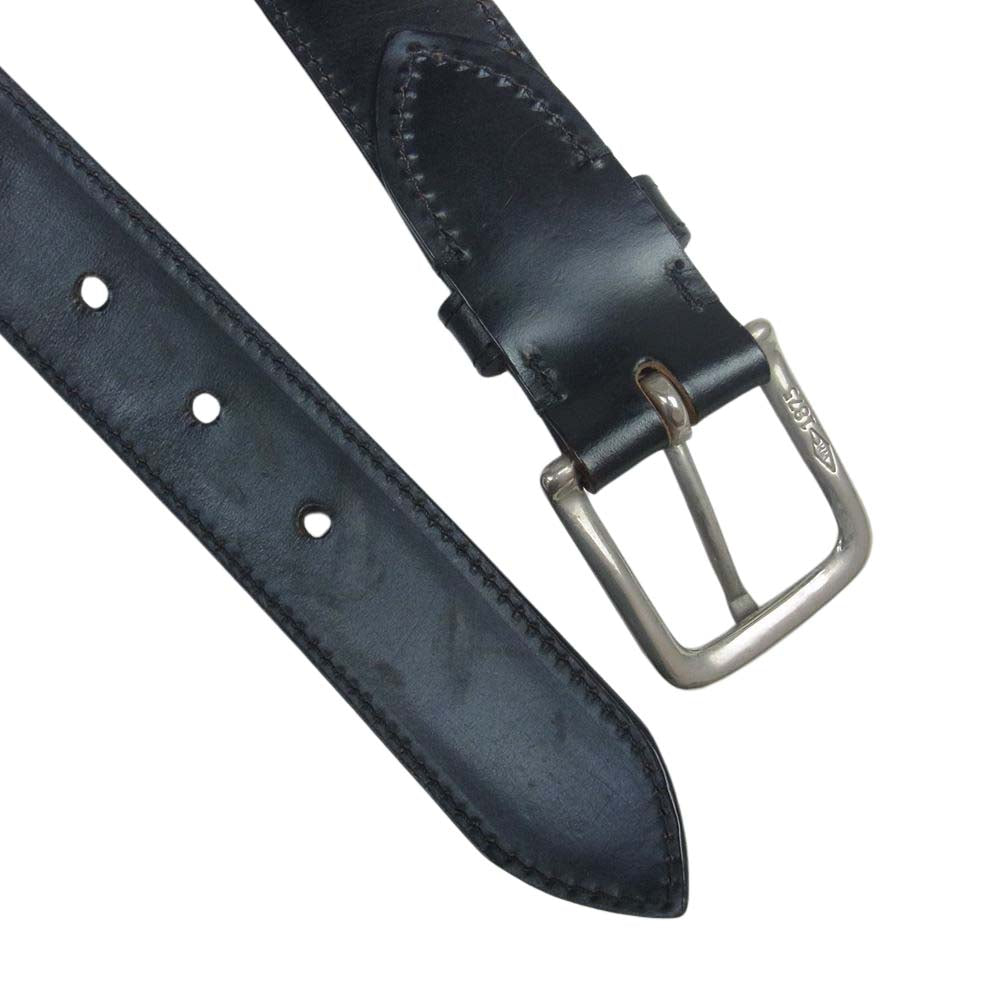 WHITE HOUSE COX ホワイトハウスコックス B.9427 レザー ベルト ブラック系 30/75【中古】