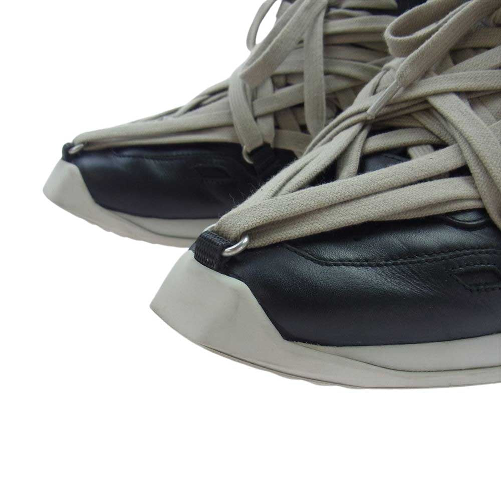Rick Owens リックオウエンス 21SS S6812  MEGALACED RUNNER メガレース レザー ローカット スニーカー ブラック系 39【中古】