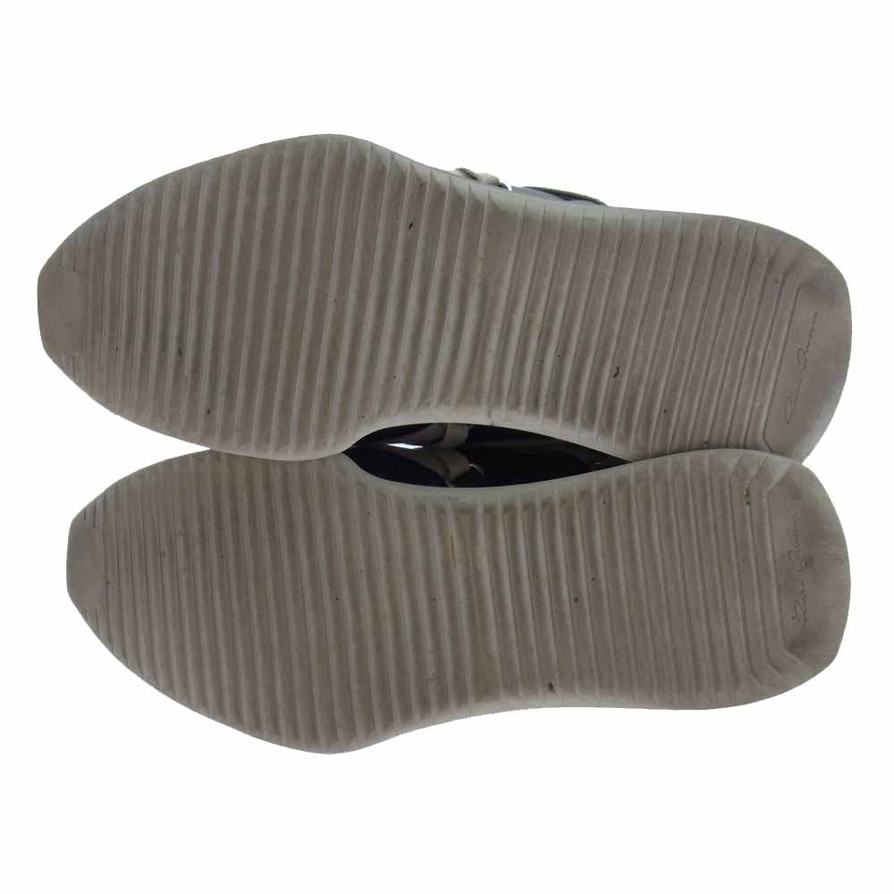 Rick Owens リックオウエンス 21SS S6812  MEGALACED RUNNER メガレース レザー ローカット スニーカー ブラック系 39【中古】
