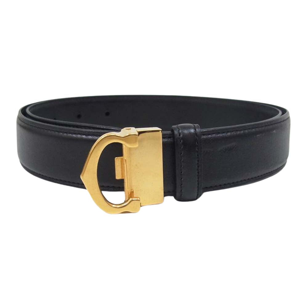 CARTIER カルティエ マストライン ゴールドバックル レザー ベルト ブラック系【中古】