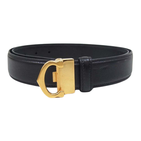 CARTIER カルティエ マストライン ゴールドバックル レザー ベルト ブラック系【中古】