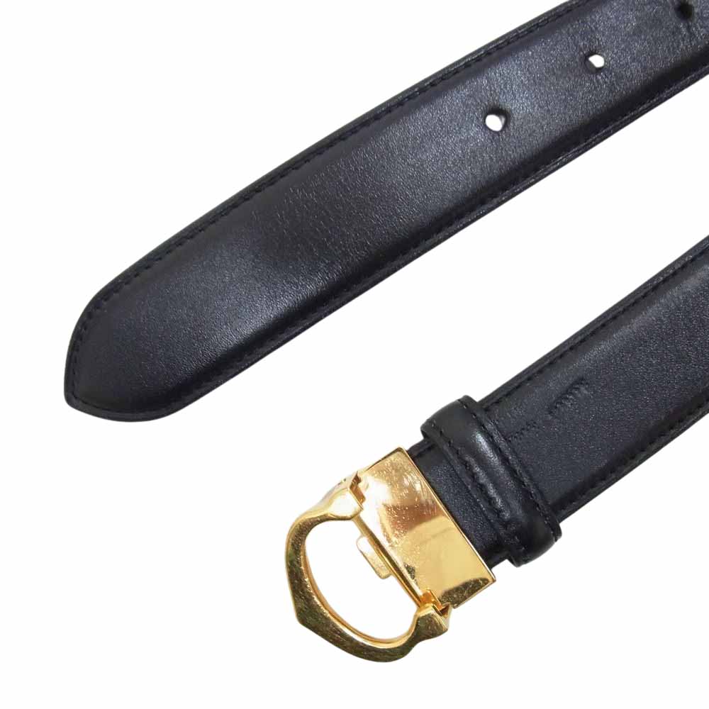 CARTIER カルティエ マストライン ゴールドバックル レザー ベルト ブラック系【中古】