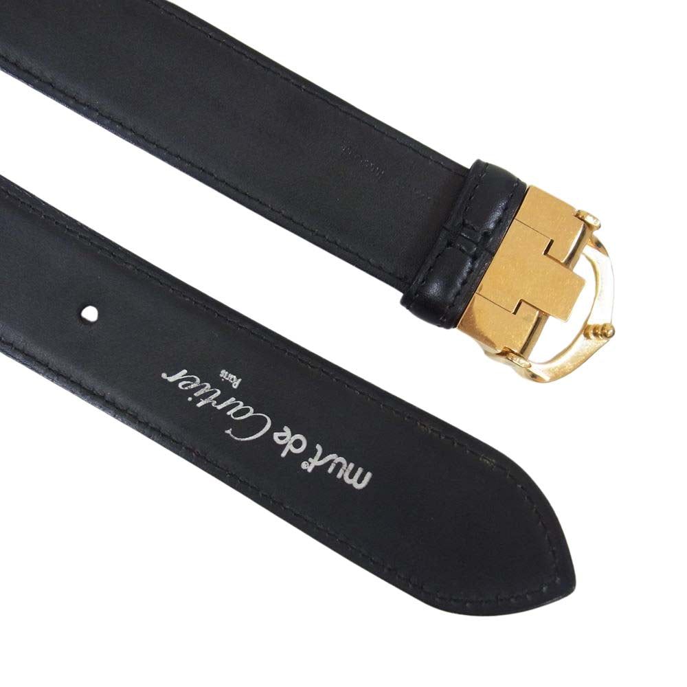 CARTIER カルティエ マストライン ゴールドバックル レザー ベルト ブラック系【中古】
