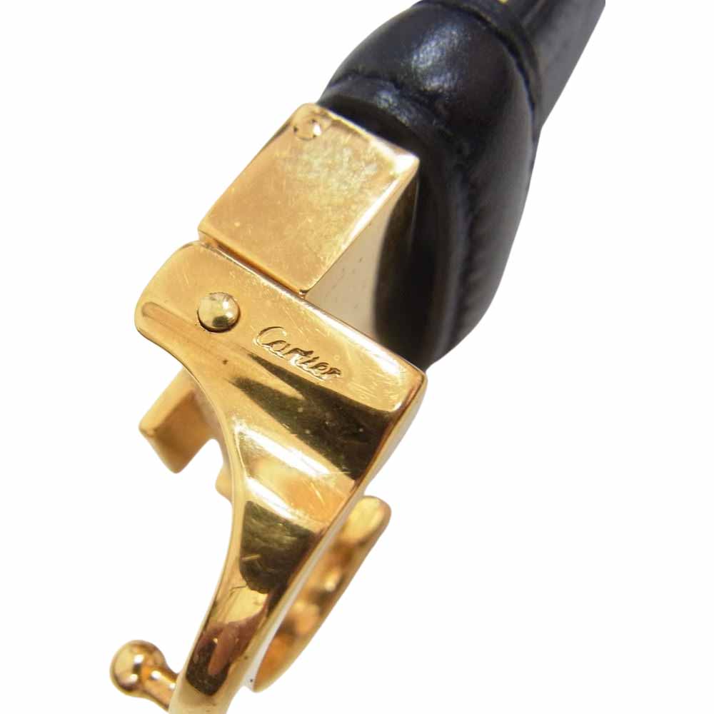 CARTIER カルティエ マストライン ゴールドバックル レザー ベルト ブラック系【中古】