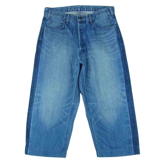BRU NA BOINNE ブルーナボイン March Denim マーチ デニム ワイド パンツ コットン 日本製 インディゴブルー系 3【中古】
