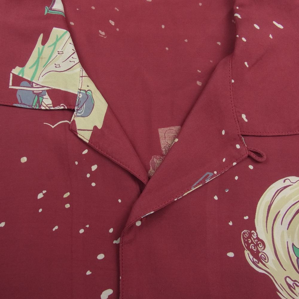 PORTER CLASSIC ポータークラシック JS ジャーナルスタンダード別注 SHOWFOLK ALOHA SHIRT フォークショー アロハ ハワイアン レーヨン 半袖 シャツ M エンジ系 M【中古】