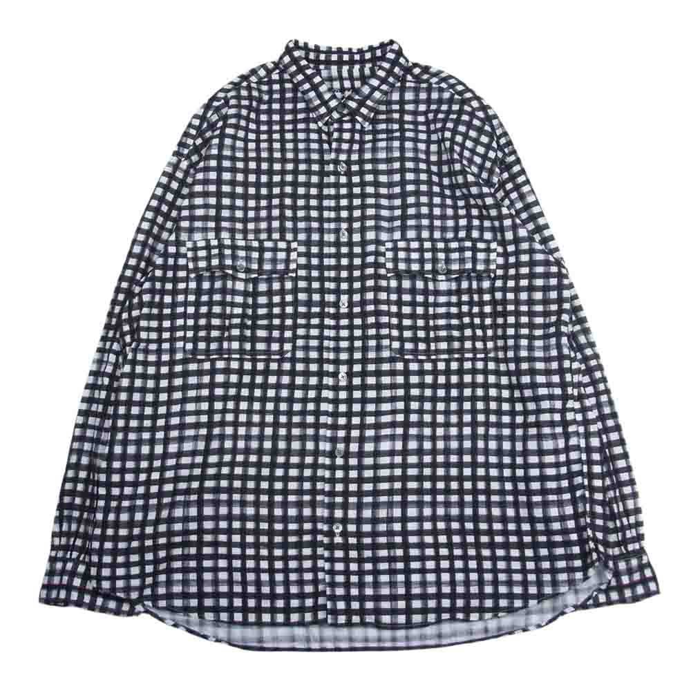 PORTER CLASSIC ポータークラシック ROLL UP GINGHAM CHECK SHIRT ロールアップ 水彩 ギンガムチェック シャツ ブラック ブラック系 ホワイト系 ギンガムチェック XL【中古】
