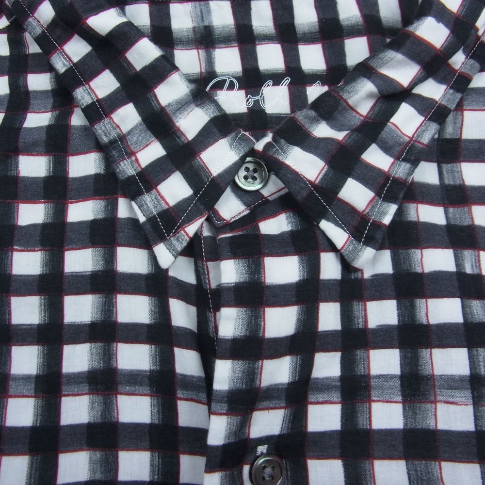 PORTER CLASSIC ポータークラシック ROLL UP GINGHAM CHECK SHIRT ロールアップ 水彩 ギンガムチェック シャツ ブラック ブラック系 ホワイト系 ギンガムチェック XL【中古】