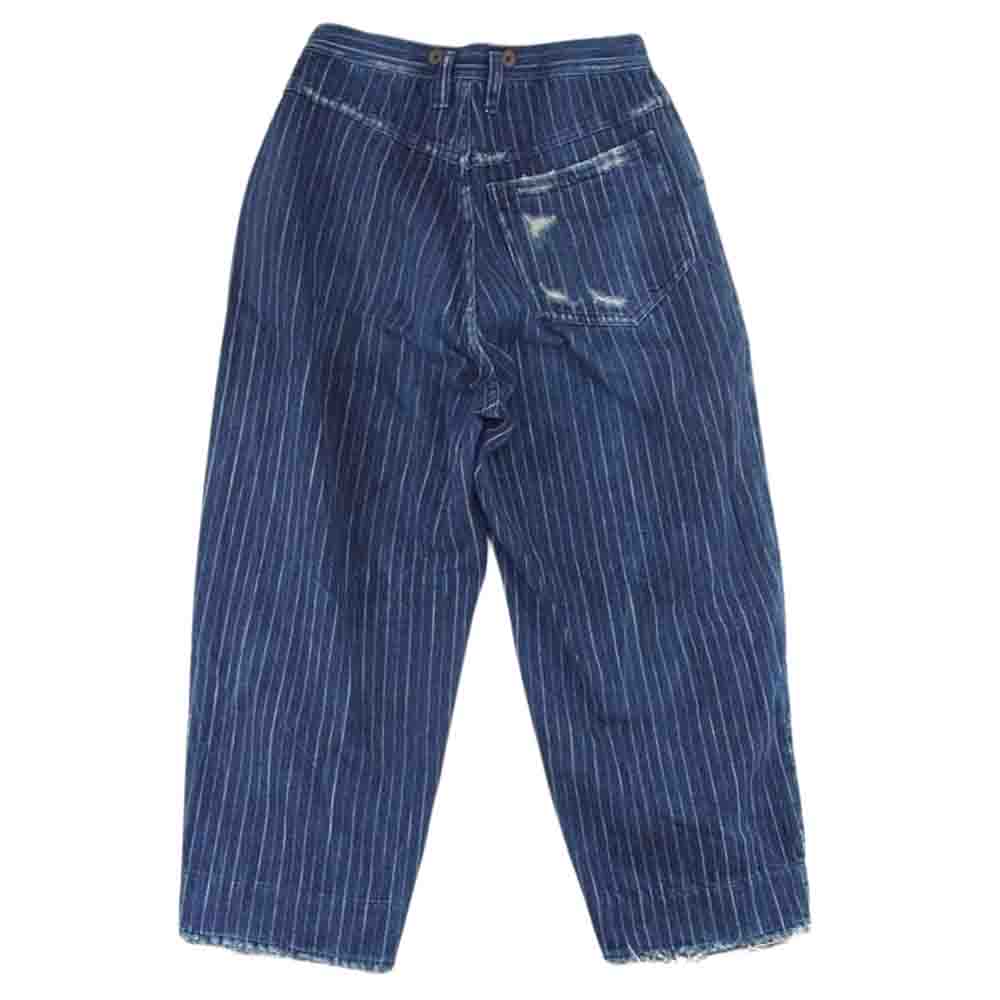PORTER CLASSIC ポータークラシック HAWAIIAN DENIM PANTS ハワイアン ヒッコリー ウッドボダン デニム パンツ インディゴブルー系 S【中古】