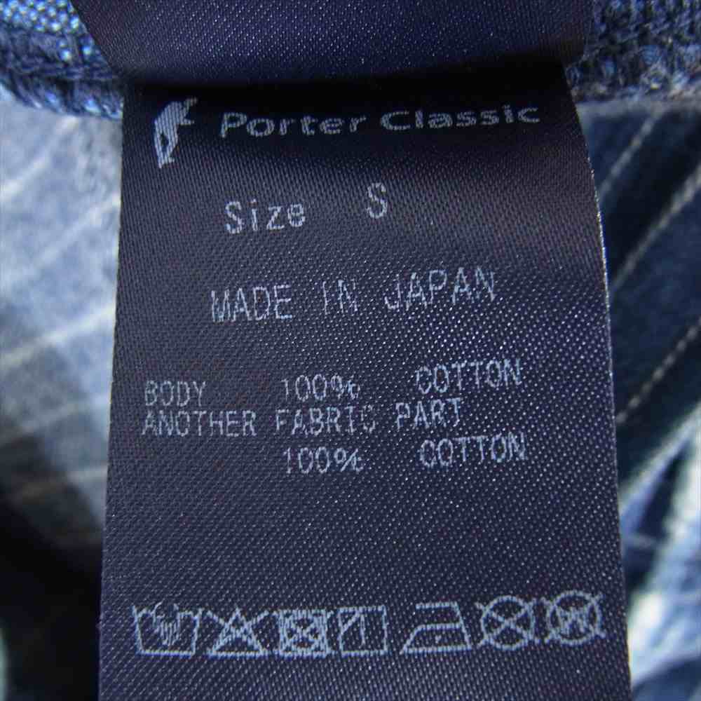 PORTER CLASSIC ポータークラシック HAWAIIAN DENIM PANTS ハワイアン ヒッコリー ウッドボダン デニム パンツ インディゴブルー系 S【中古】
