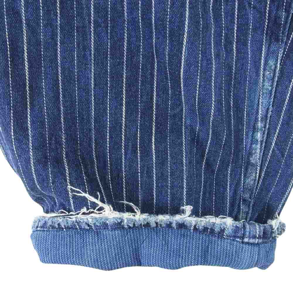 PORTER CLASSIC ポータークラシック HAWAIIAN DENIM PANTS ハワイアン ヒッコリー ウッドボダン デニム パンツ インディゴブルー系 S【中古】