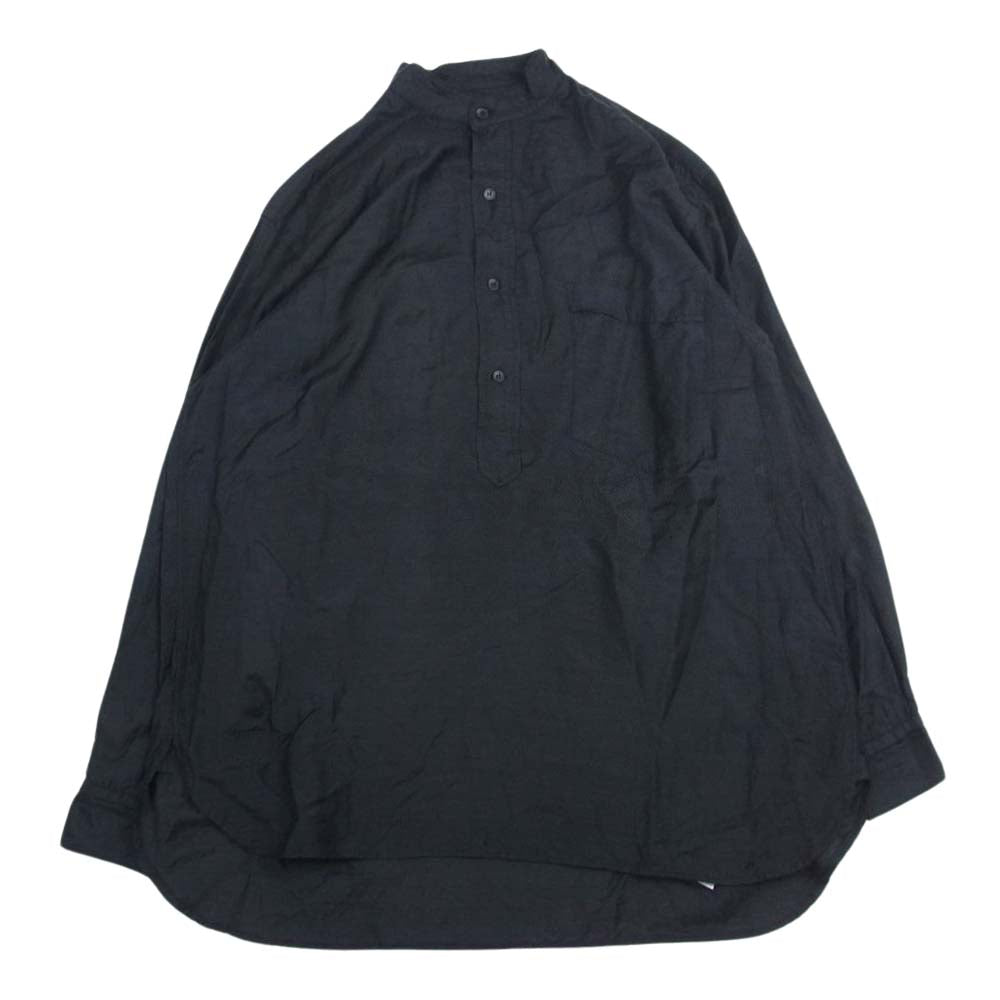 COMOLI コモリ 23SS X01-02016 ウールシルク プルオーバーシャツ チャコール系 2【美品】【中古】