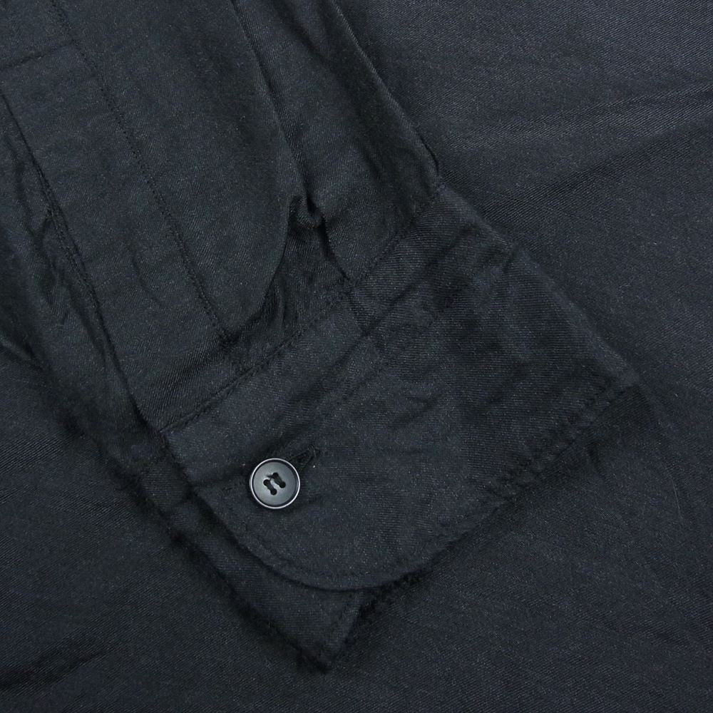 COMOLI コモリ 23SS X01-02016 ウールシルク プルオーバーシャツ チャコール系 2【美品】【中古】