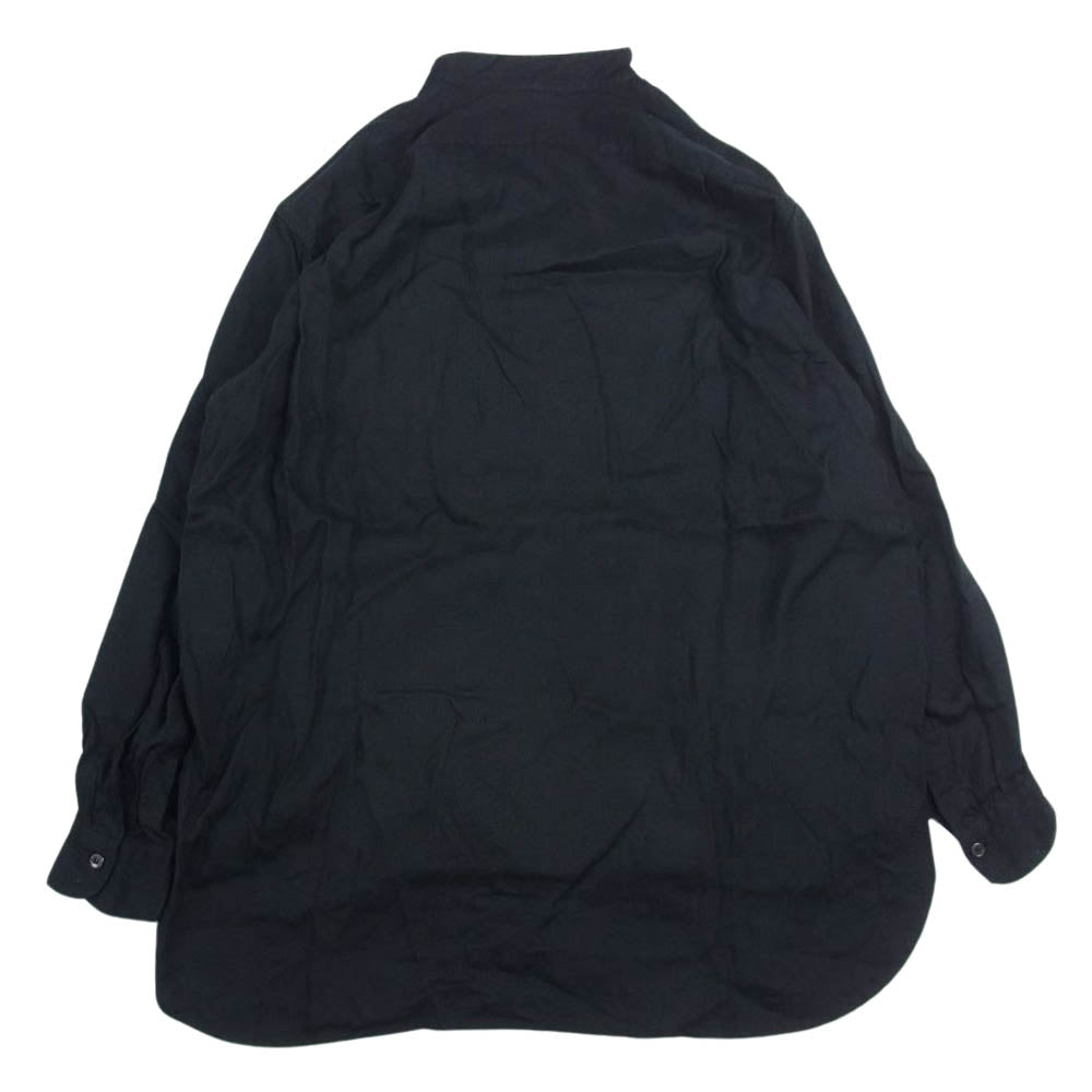 COMOLI コモリ 23SS X01-02017 リネンWクロス プルオーバー シャツ ブラック系 2【美品】【中古】