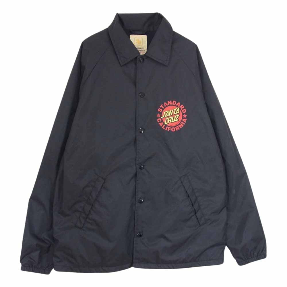 STANDARD CALIFORNIA スタンダードカリフォルニア × SANTA CRUZ サンタクルーズ バックロゴ プリント コーチジャケット ブラック系 L【中古】