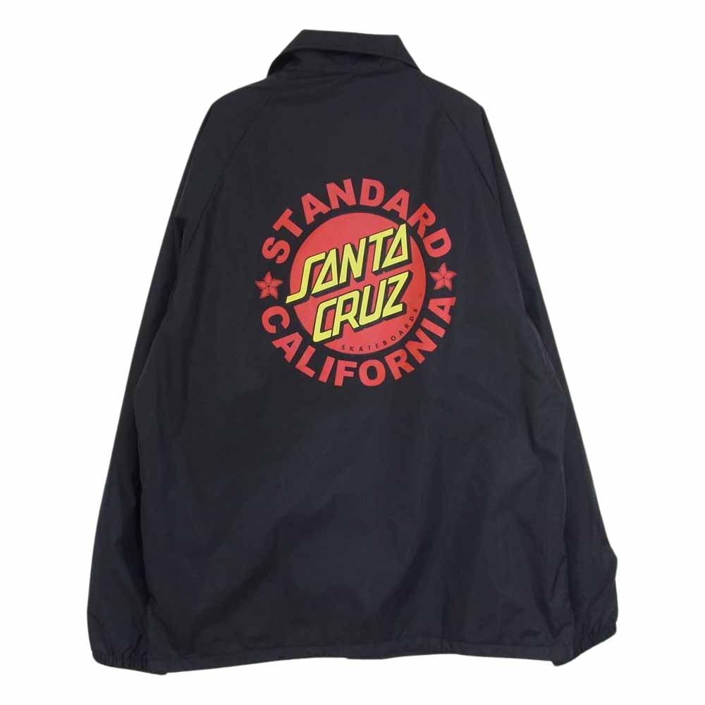 STANDARD CALIFORNIA スタンダードカリフォルニア × SANTA CRUZ サンタクルーズ バックロゴ プリント コーチジャケット ブラック系 L【中古】