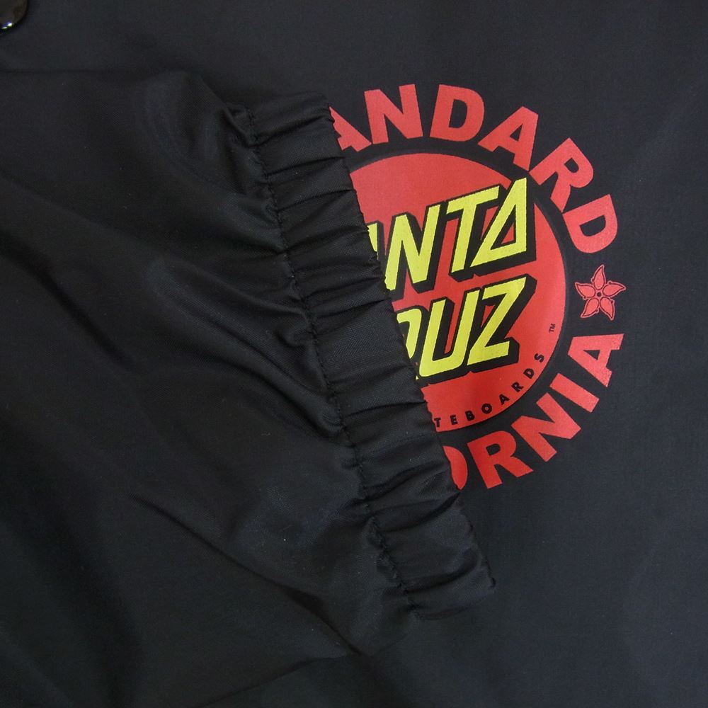 STANDARD CALIFORNIA スタンダードカリフォルニア × SANTA CRUZ サンタクルーズ バックロゴ プリント コーチジャケット ブラック系 L【中古】