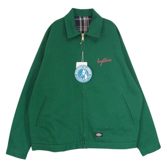 HYSTERIC GLAMOUR ヒステリックグラマー 23SS 02231AB01 × Dickies ディッキーズ GUITAR GIRL ギターガール アイゼンハワー ワーク ジャケット グリーン系 XL【美品】【中古】