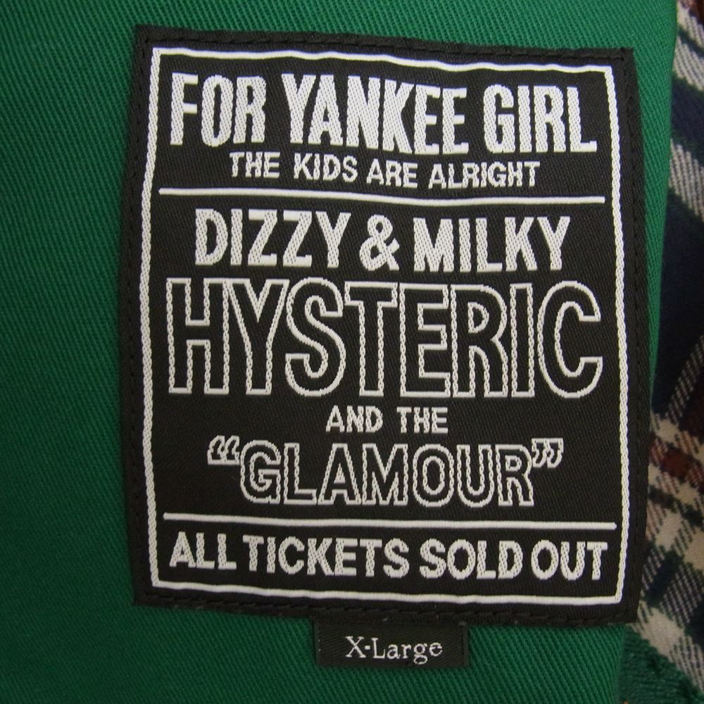 HYSTERIC GLAMOUR ヒステリックグラマー 23SS 02231AB01 × Dickies ディッキーズ GUITAR GIRL ギターガール アイゼンハワー ワーク ジャケット グリーン系 XL【美品】【中古】