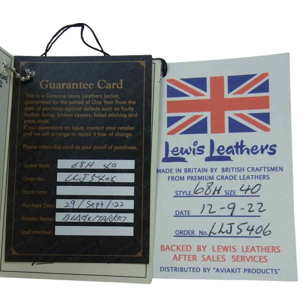 Lewis Leathers ルイスレザー No 68 SUPER SPORTS MAN ホースハイド スーパー スポーツマン レザー ライダース ジャケット ブラック系 40【中古】