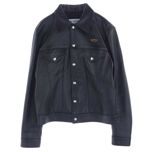 Lewis Leathers ルイスレザー No 988 WESTERN JACKET ラットランド シープ レザー ウエスタン ジャケット ブラック系 40【中古】