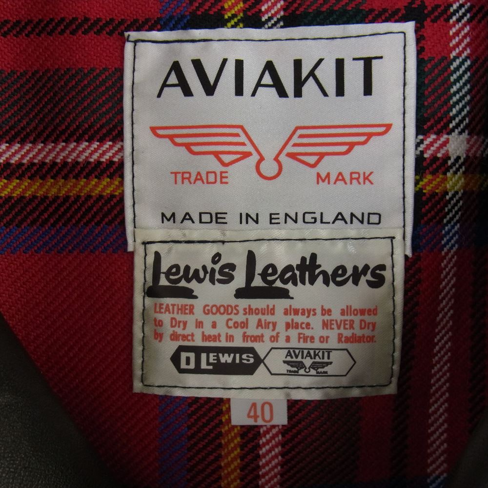 Lewis Leathers ルイスレザー 441T CYCLONE TIGHT FIT サイクロン タイト フィット シープ ベージュテープ レザー ライダース ジャケット ブラック系 40【中古】