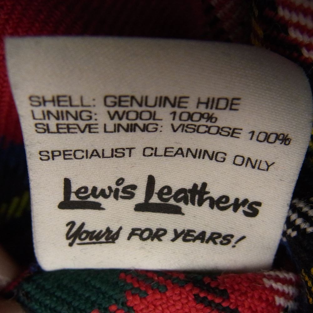 Lewis Leathers ルイスレザー 441T CYCLONE TIGHT FIT サイクロン タイト フィット シープ ベージュテープ レザー ライダース ジャケット ブラック系 40【中古】