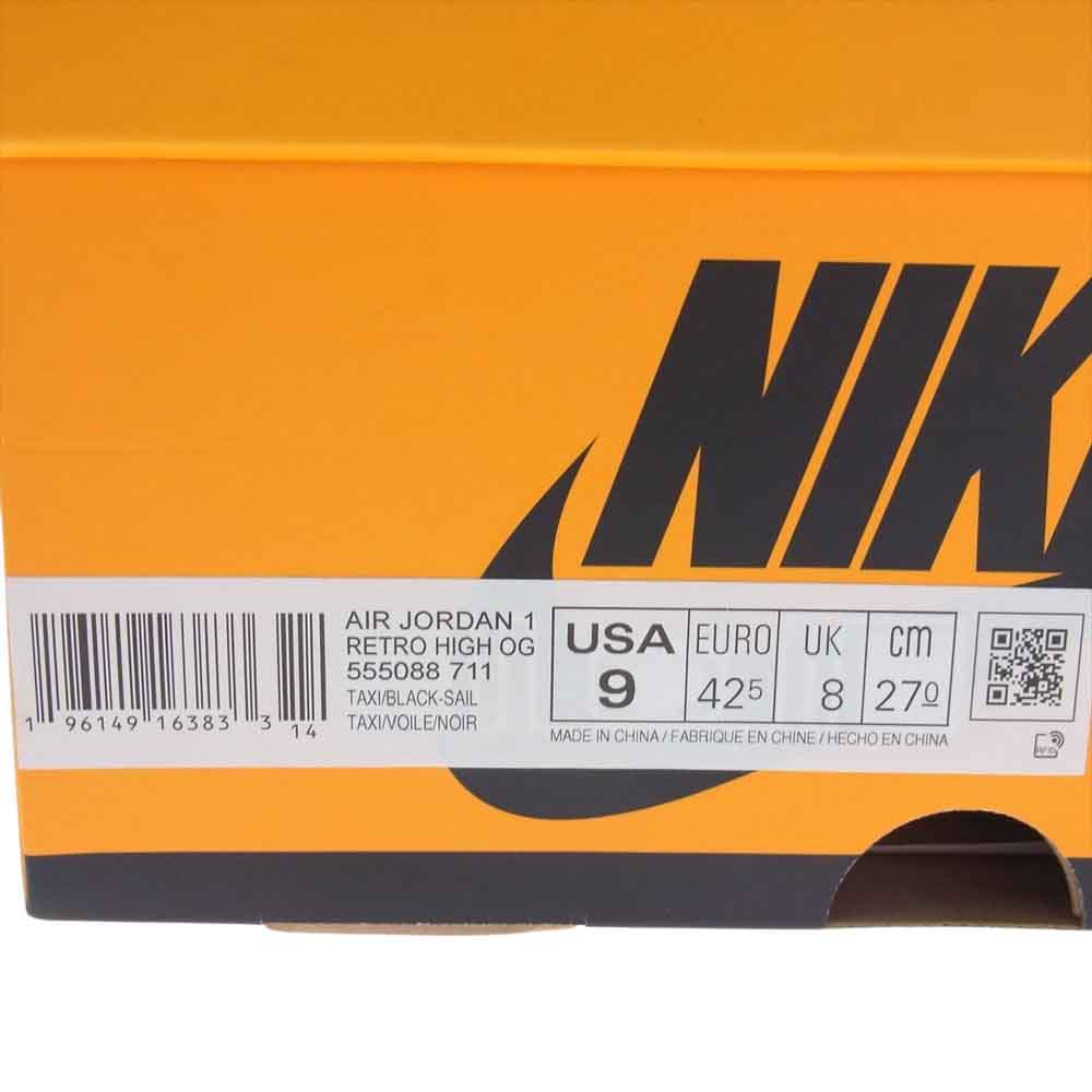 NIKE ナイキ 555088-711 Air Jordan 1 Retro High OG Taxi エアジョーダン レトロ ハイ OG タクシー オレンジ系 ブラック系 ホワイト系 US9【中古】